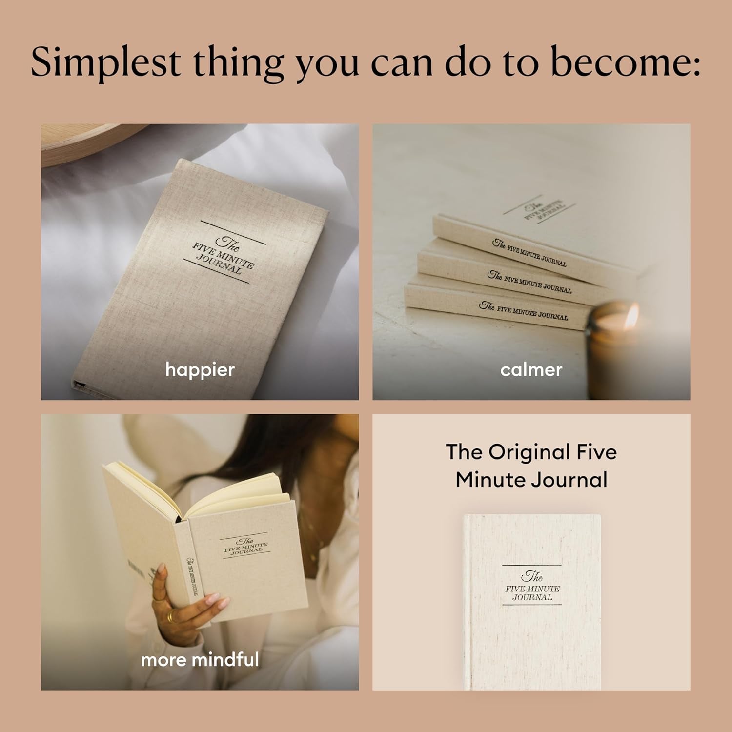 the Five Minute Journal - Original Daily Gratitude Journal for Women & Men - Mindfulness, Happiness & Daily Reflection - Undated Planner - Affirmation Journal - Gifts for Women
