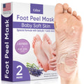 Foot Peeling Mask for Dry Cracked Feet | Foot Mask to Exfoliate Rough, Cracked, Dry Feet, Calluses for Soft Baby Feet Results | Made with Aloe Vera Extract for Women & Men (2 Pairs) | Lavender