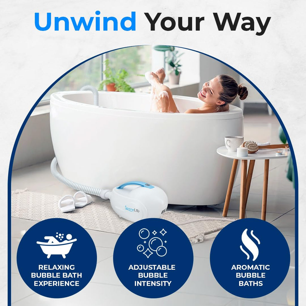 Portable Spa Bubble Bath Massager - Thermal Spa Waterproof Non-Slip Mat with Suction Cup Bottom, Motorized Air Pump & Adjustable Bubble Settings - Remote Control Included -  PHSPAMT22
