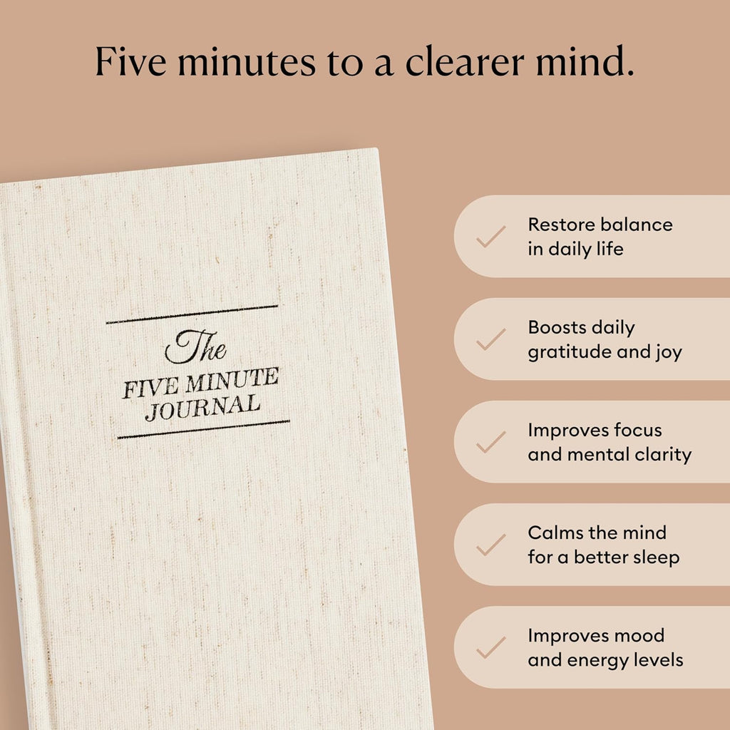 the Five Minute Journal - Original Daily Gratitude Journal for Women & Men - Mindfulness, Happiness & Daily Reflection - Undated Planner - Affirmation Journal - Gifts for Women