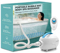 Portable Spa Bubble Bath Massager - Thermal Spa Waterproof Non-Slip Mat with Suction Cup Bottom, Motorized Air Pump & Adjustable Bubble Settings - Remote Control Included -  PHSPAMT22