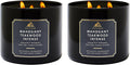 Mahogany Teakwood Intense 3-Wick Candle - Scented Candle for At-Home Use - Long-Lasting, Room-Filling Fragrance - High Fragrance Oil Concentration - 2-Pack